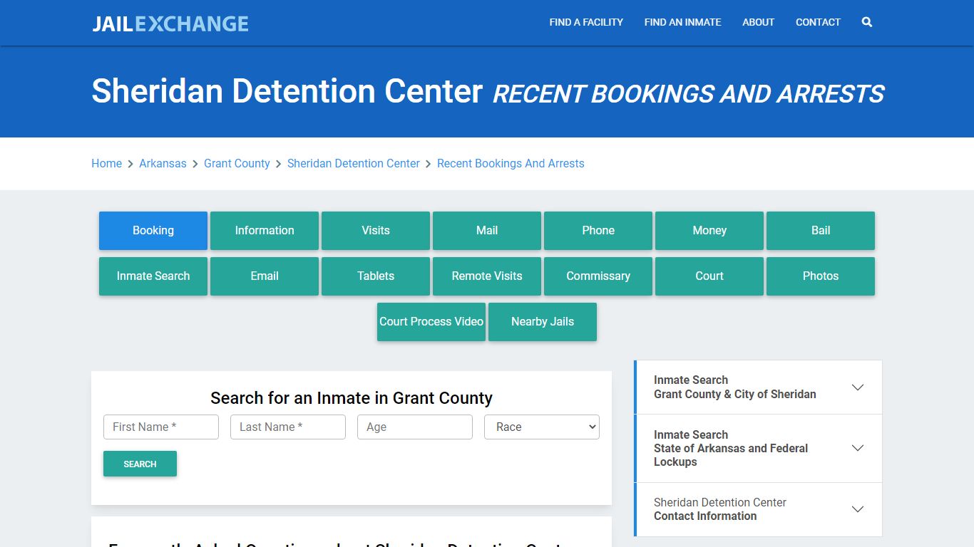 Sheridan Detention Center AR Recent Arrests and Bookings - Jail Exchange